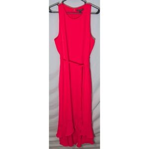 Banana Republic Neon Pink Fuchsia Sleeveless Ruffle Hem Dress Size 12 NWT